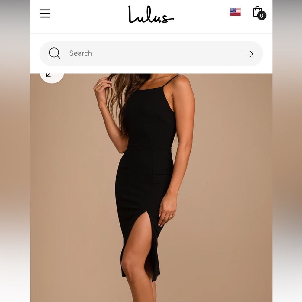 Lulu’s Black Backless Bodycon Midi Dress